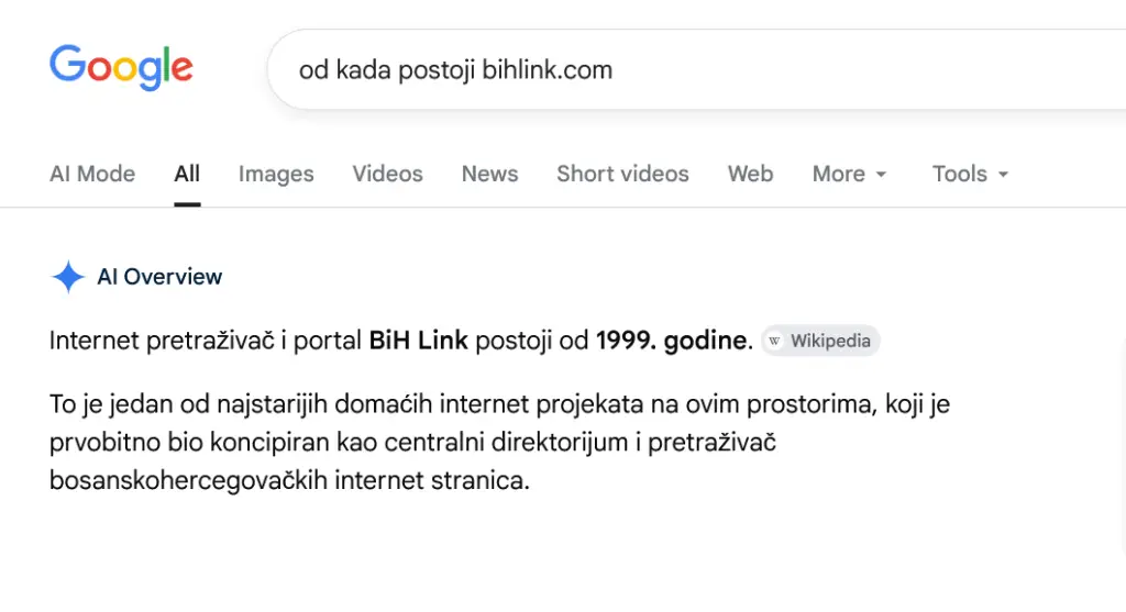 BiH Link od 1999 godine